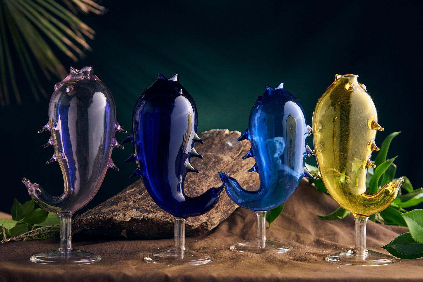 Colored Ocean Fishes Designer Glass | 350 ml | Set of 2, 4, 6
