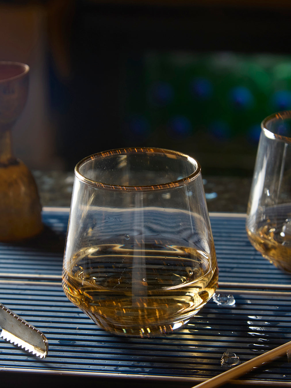 Elegant Whiskey Glass with Gold Rim | Set of 6