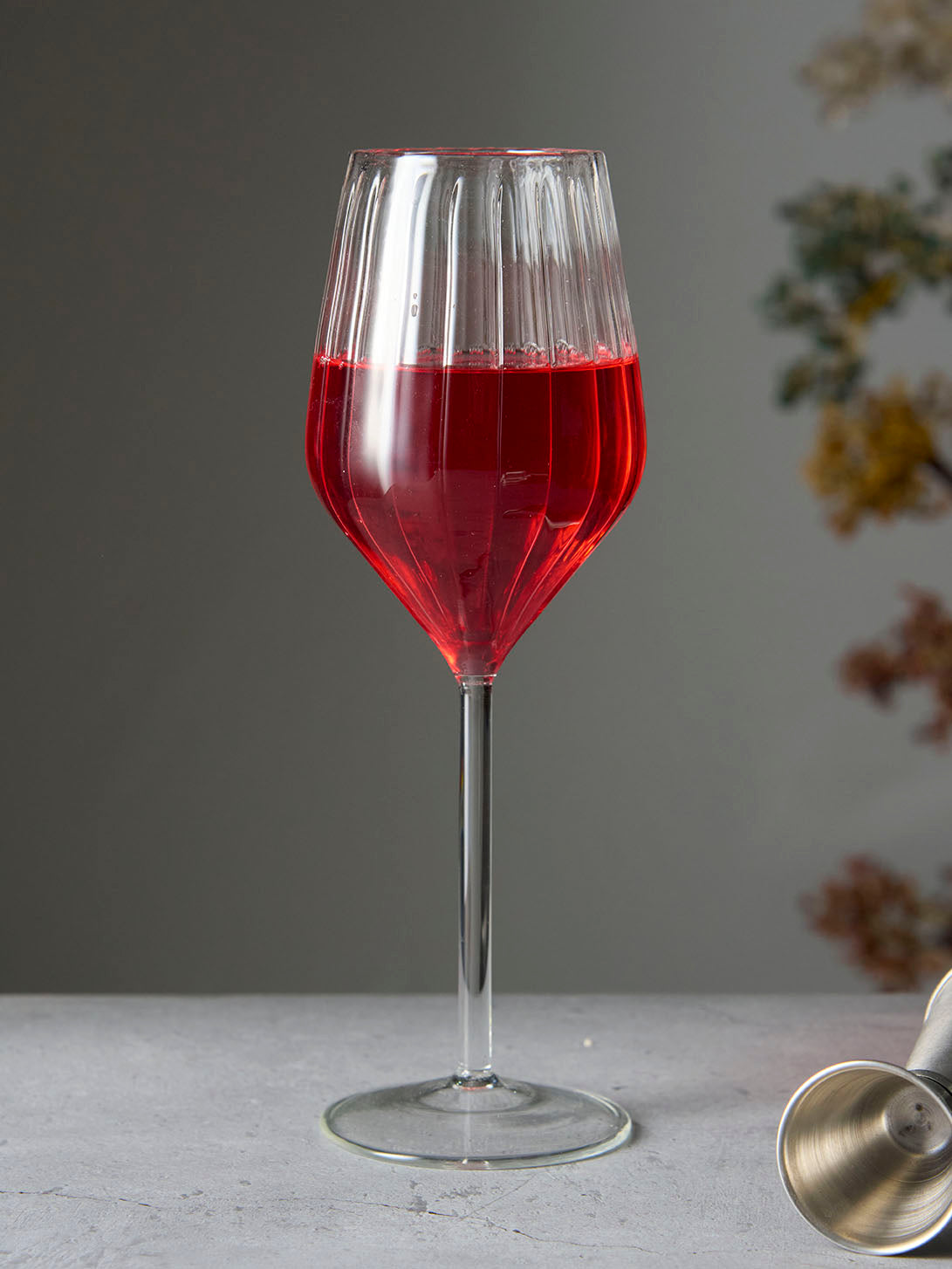 Ribbed Diamond Designer Wine Glass | 350ml | Set of 2,4,6