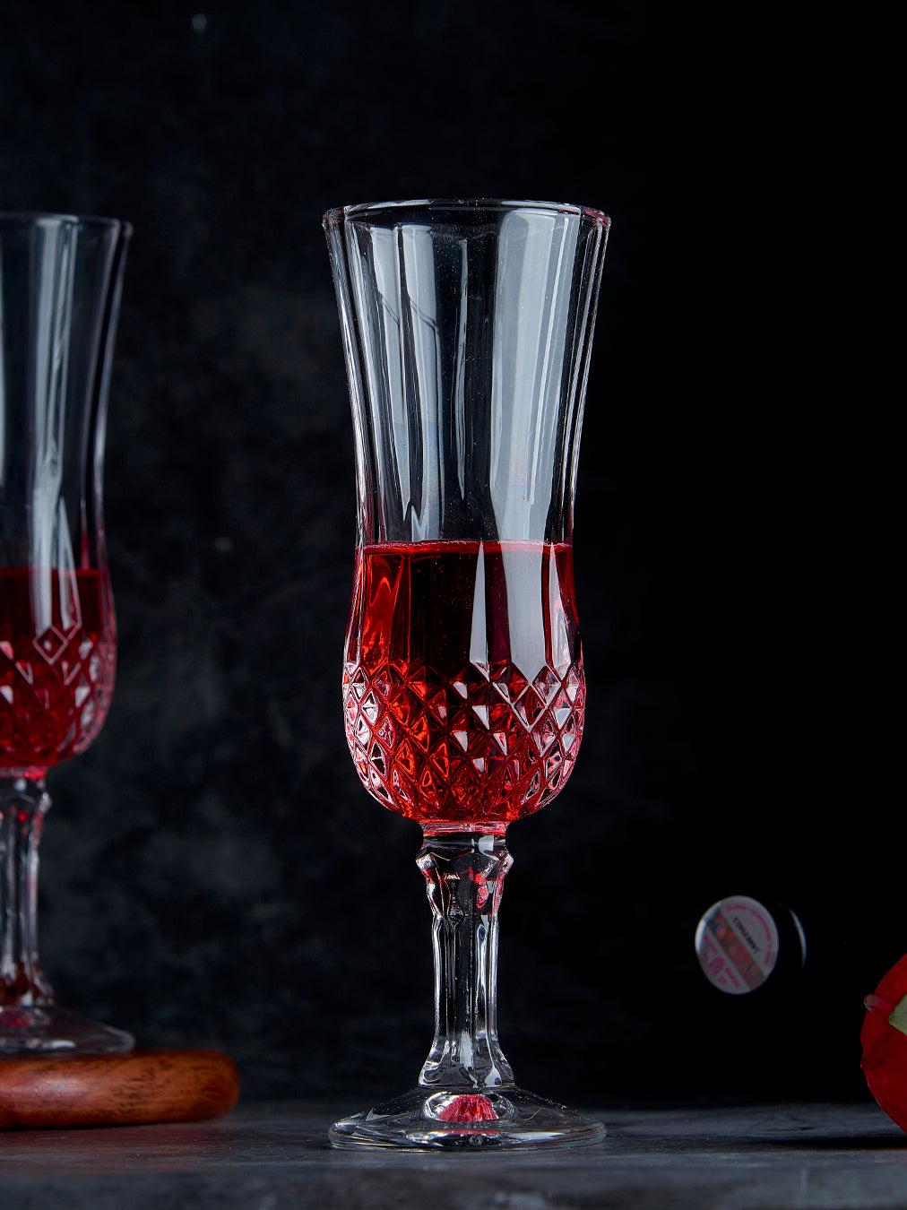 Bottom Crystal Cut Tall Drinking Glass | Set of 6