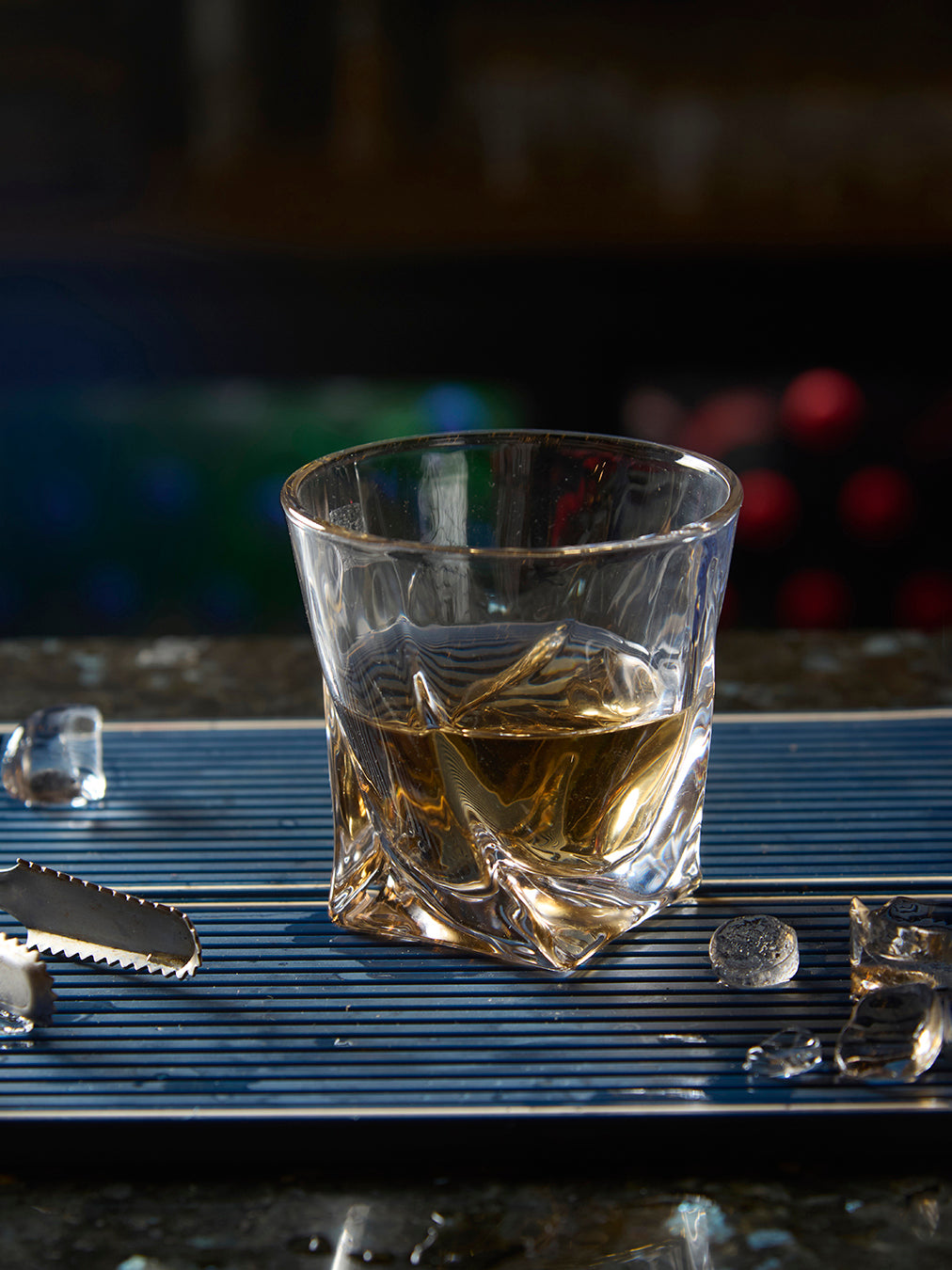 Twisted Elegance glass drinkware clear twisted glass Twisted Elegance textured glass cup Twisted Elegance spiral pattern glass Twisted Elegance decorative glass tumbler