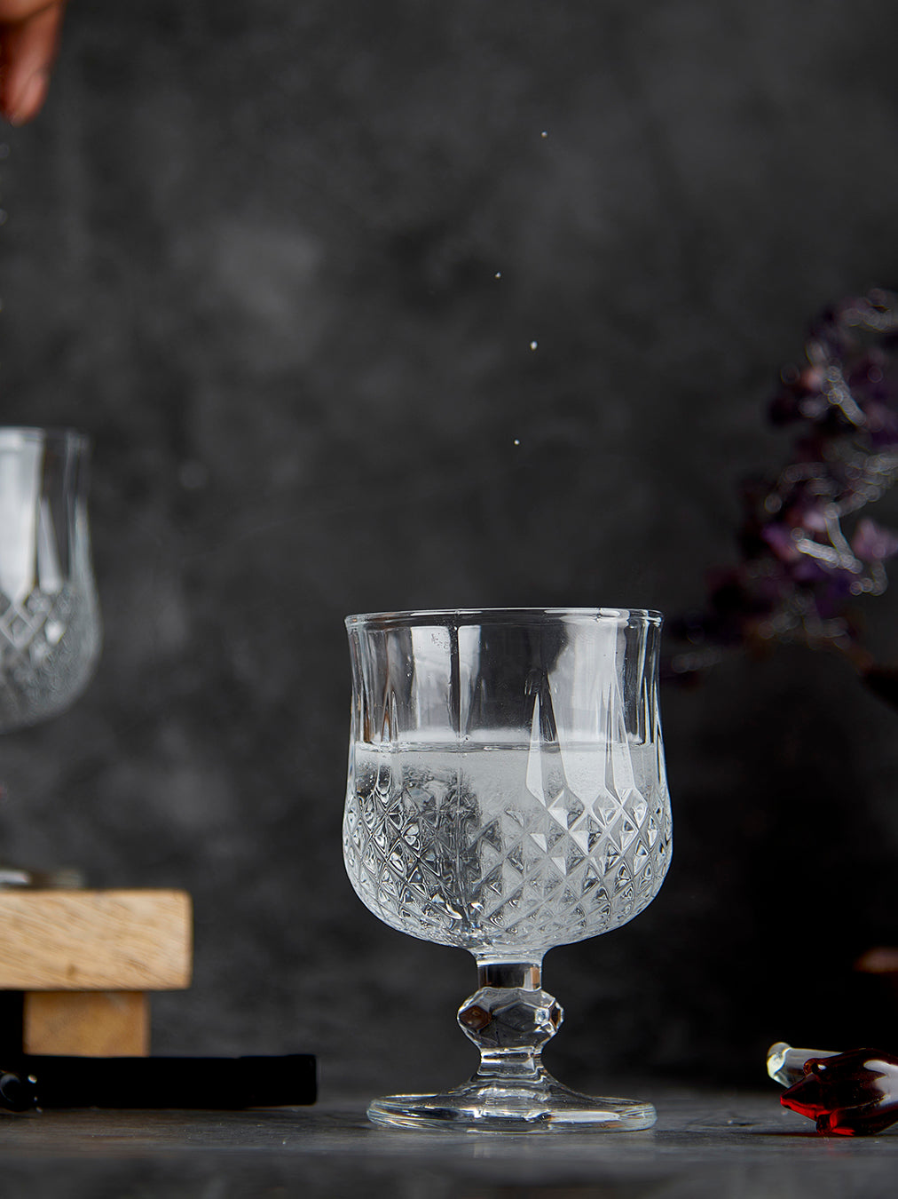 Diamond Cut Goblet Glass | Set of 6