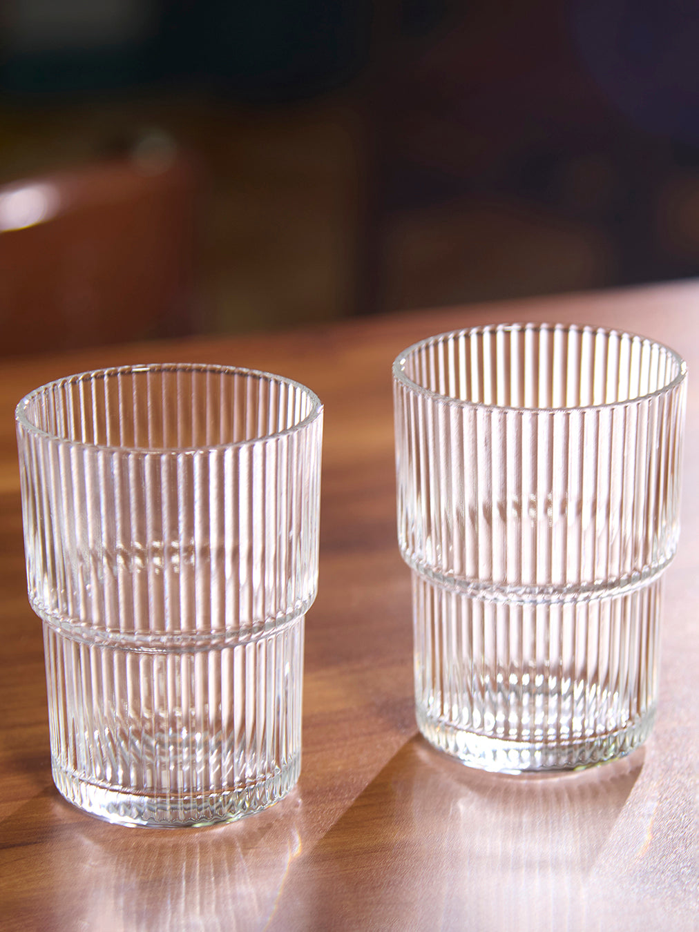 Ribbed Step Up Drinking Glass | Set of 6