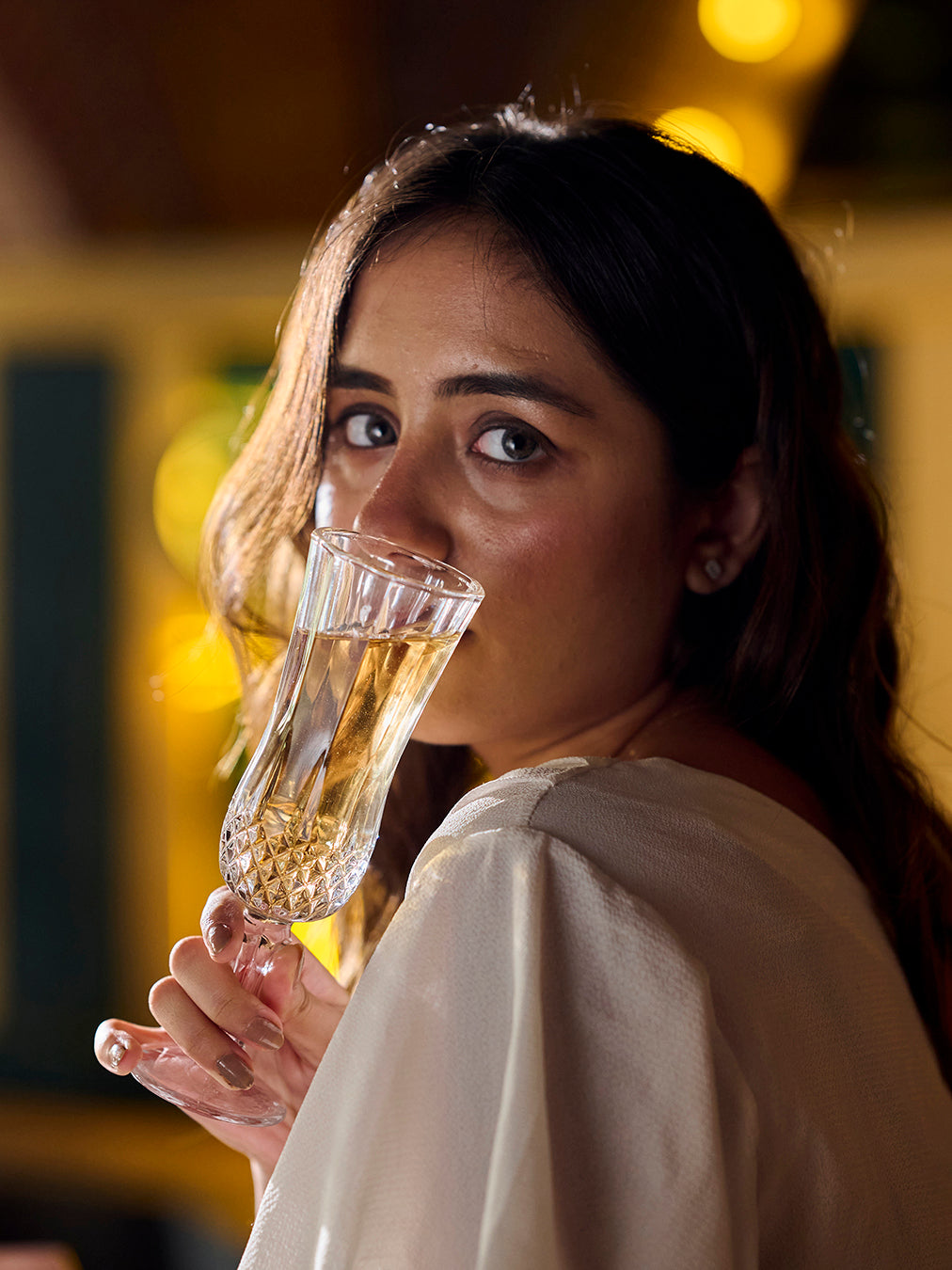 Bottom Crystal Cut Tall Drinking Glass | Set of 6