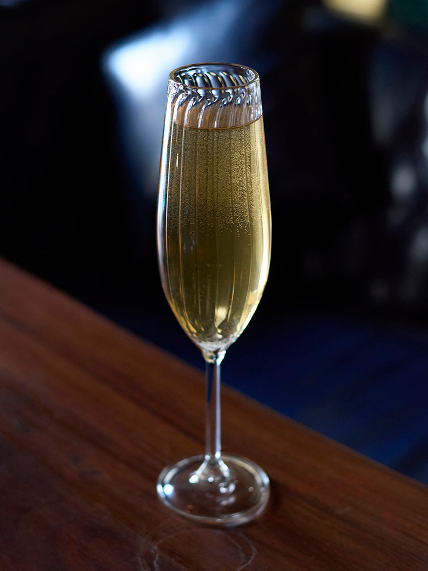 Classic flute glass elegant stemware for champagne Traditional classic flute glass sparkling wine stemware Classic flute glass timeless champagne glassware the glass couture collection