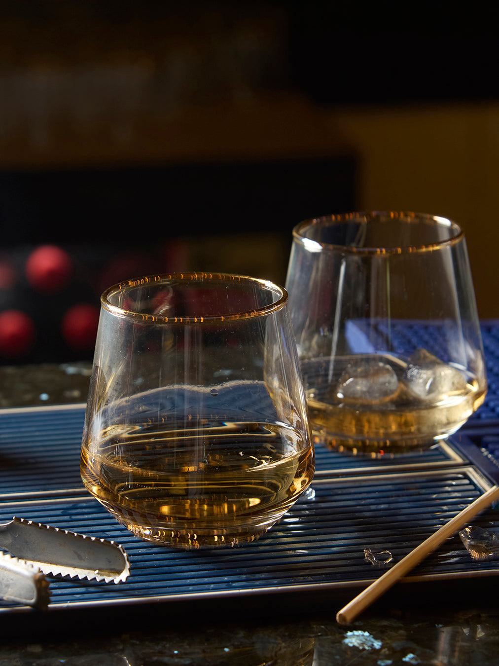 Elegant Whiskey Glass with Gold Rim | Set of 6