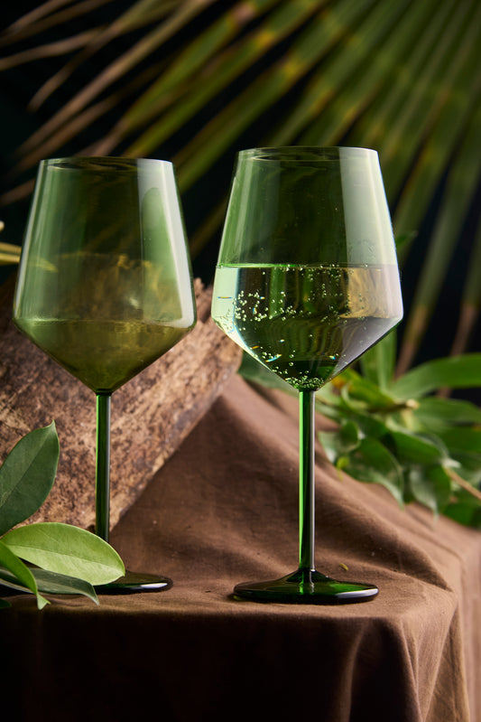 Coloured Tube Wine Glass  | 400 ml | Set of 2, 4, 6