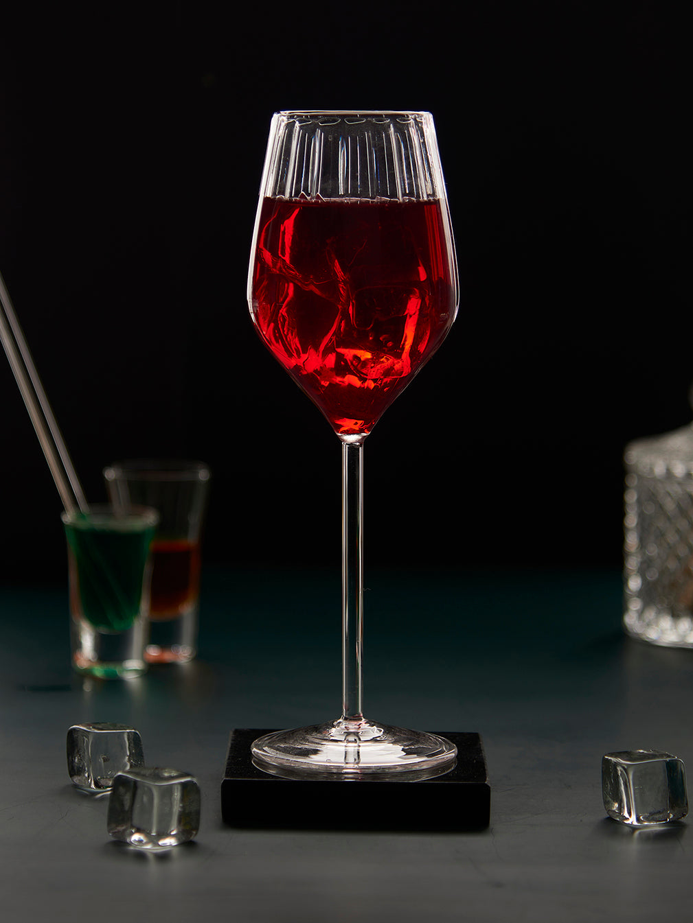 Ribbed Diamond Designer Wine Glass | 350ml | Set of 2,4,6