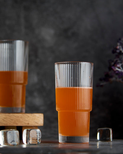 Ribbed Drinking Glass with Gift Box | Set of 2