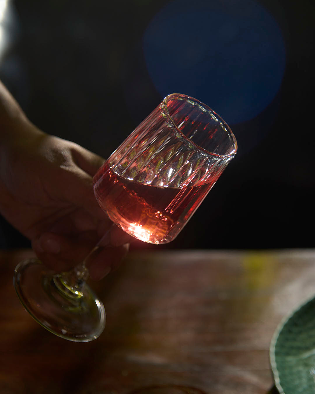 Fluted wine glass ribbed designer glassware Close-up of fluted wine glass textured design fluted wine glass set luxury wine glass gift premium wine glassware luxury fluted wine glasses fluted wine glass