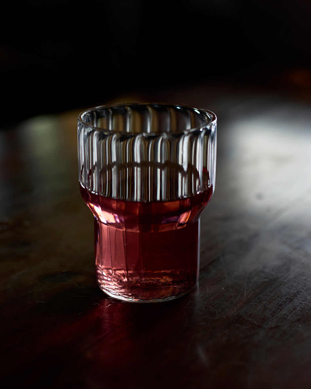 Fluted water glass on modern dining table glassware handmade fluted water glass fluted drinking glass ribbed water glass