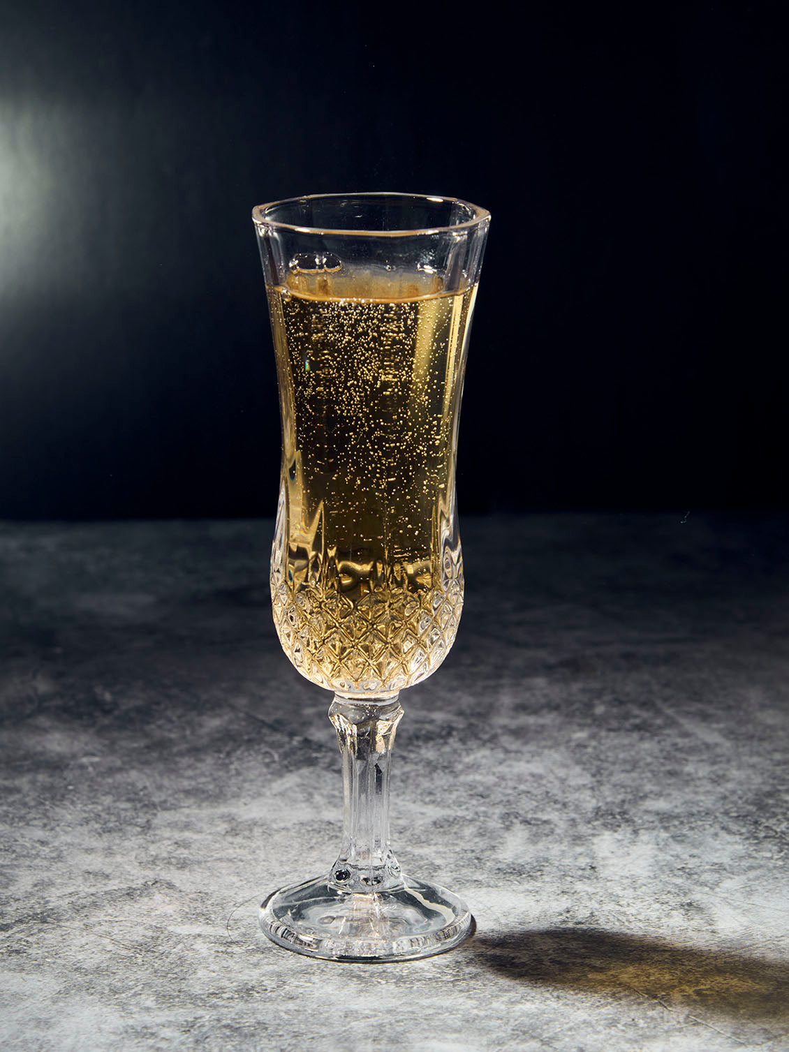 Bottom Crystal Cut Tall Drinking Glass | Set of 6