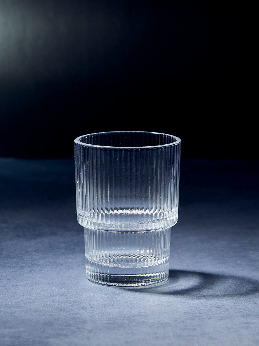 Ribbed Step Up Drinking Glass | Set of 6