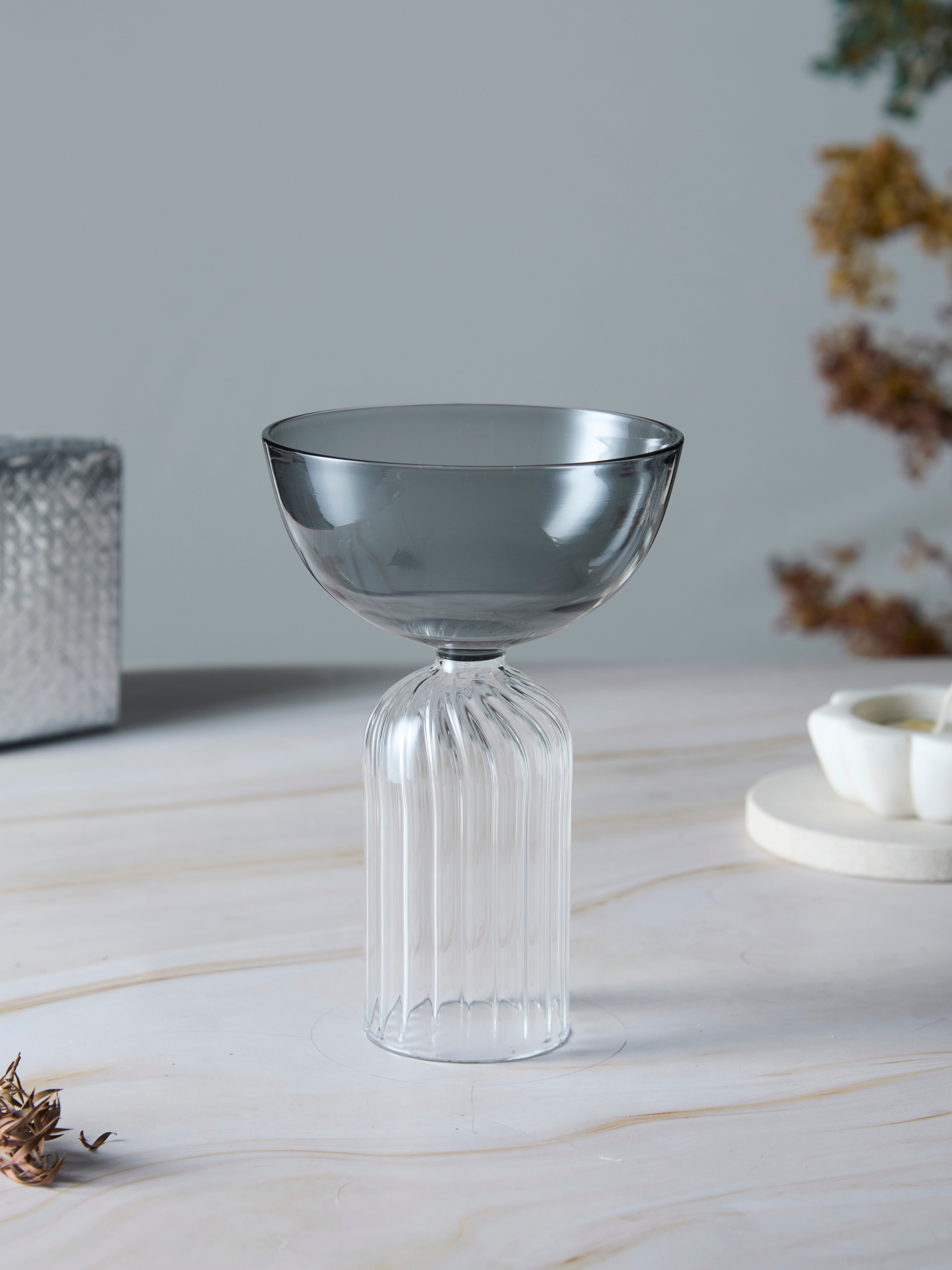 Coloured Centennial Fluted Stem Cup Glass | 200 ml | Set of 2, 4, 6