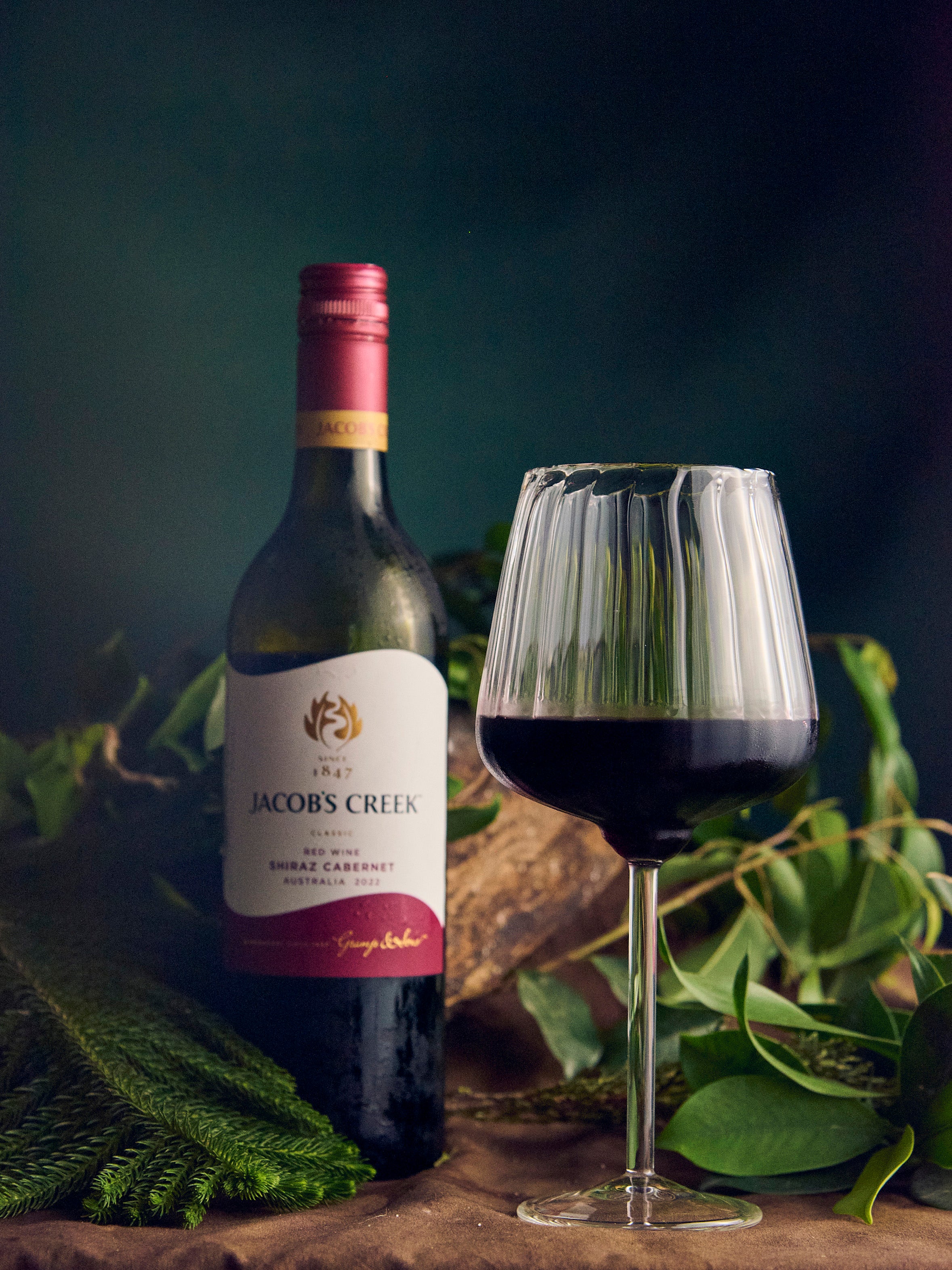 Ribbed Bordeaux Wine Glass | 550 ml | Set of 2, 4, 6