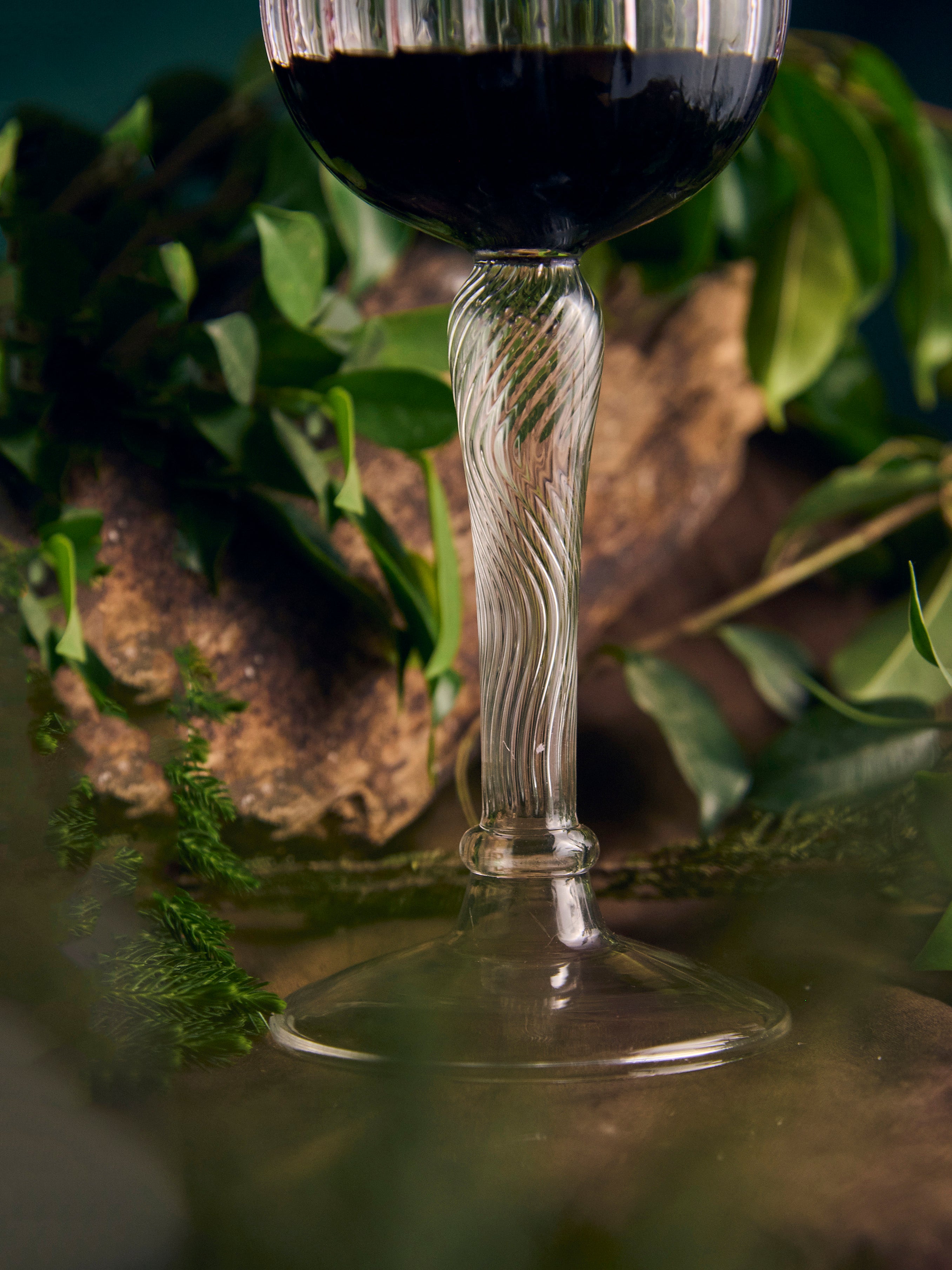 Ribbed Randy designer glass with textured pattern premium modern glassware for cocktails and beverages Ribbed Randy designer glass textured drinkware