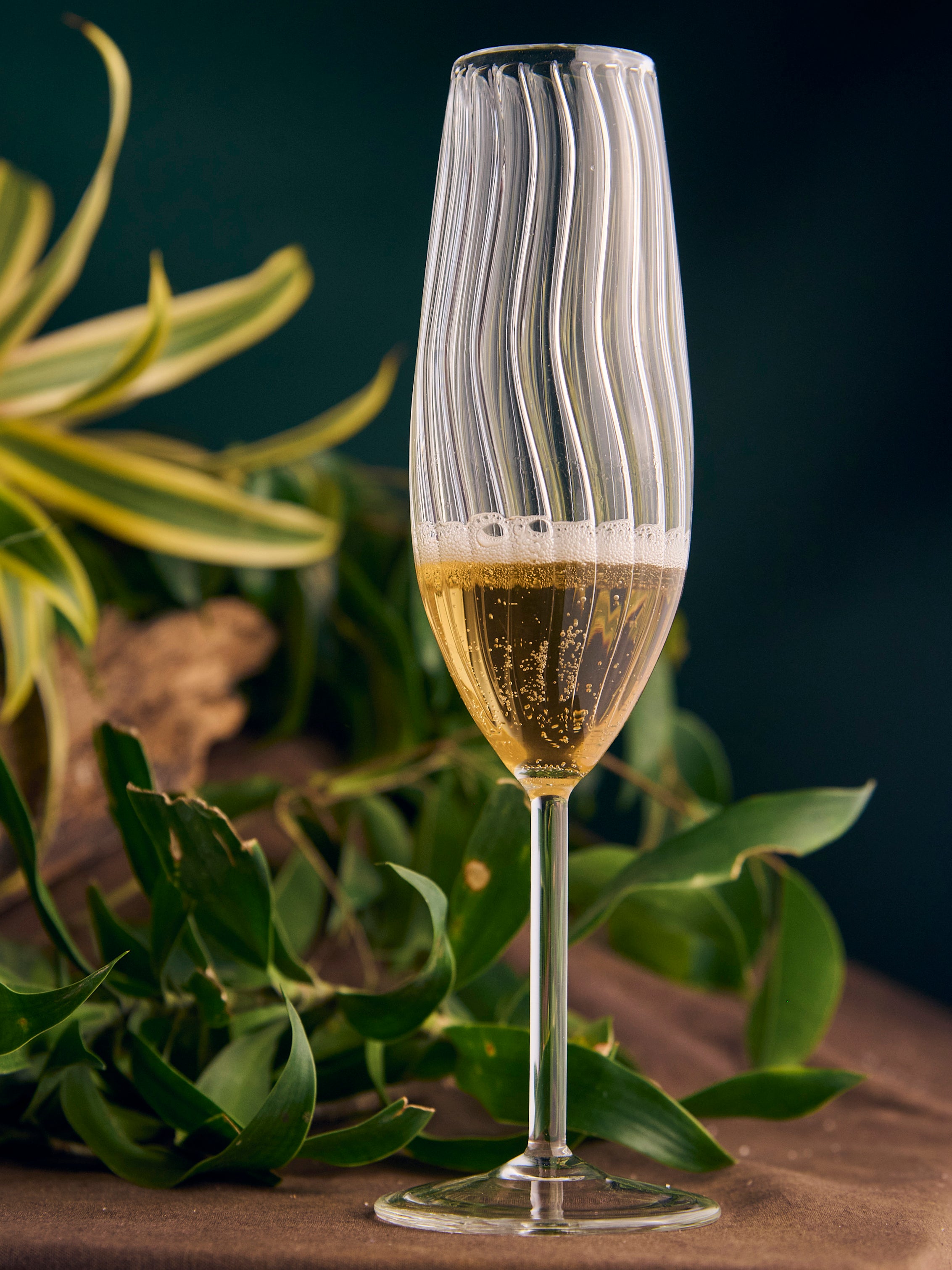 Classic flute glass elegant stemware for champagne Traditional classic flute glass sparkling wine stemware Classic flute glass timeless champagne glassware the glass couture collection